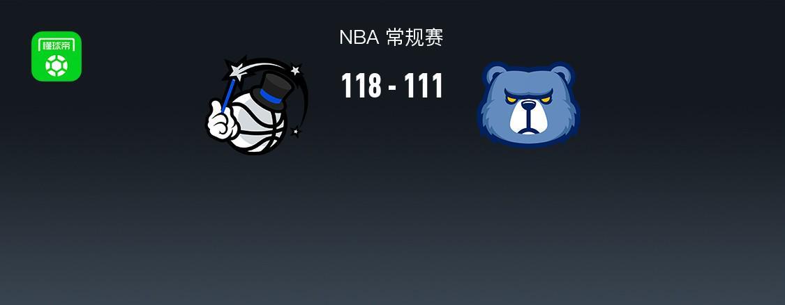 赏金女王-NBA战报：魔术118-111灰熊，小贾伦-杰克逊空砍30分